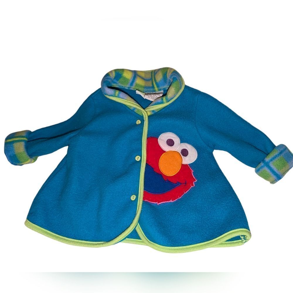 Elmo Sesame Street Vintage blue fleece jacket infant size 12 months
